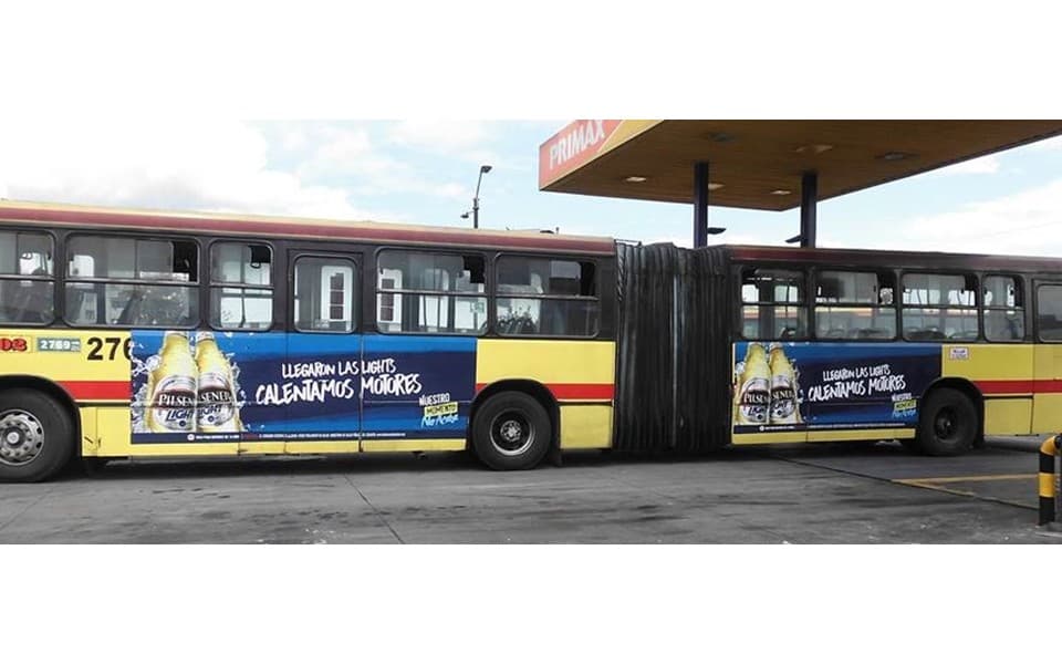 Publicidad en metro sobre cerveza Pilsener